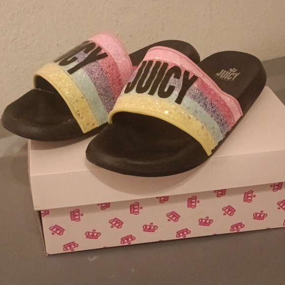 Girls Juicy Couture Slides Size 6 - Picture 2 of 4